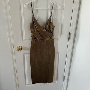 Lulu’s Gold Pleated Dress
